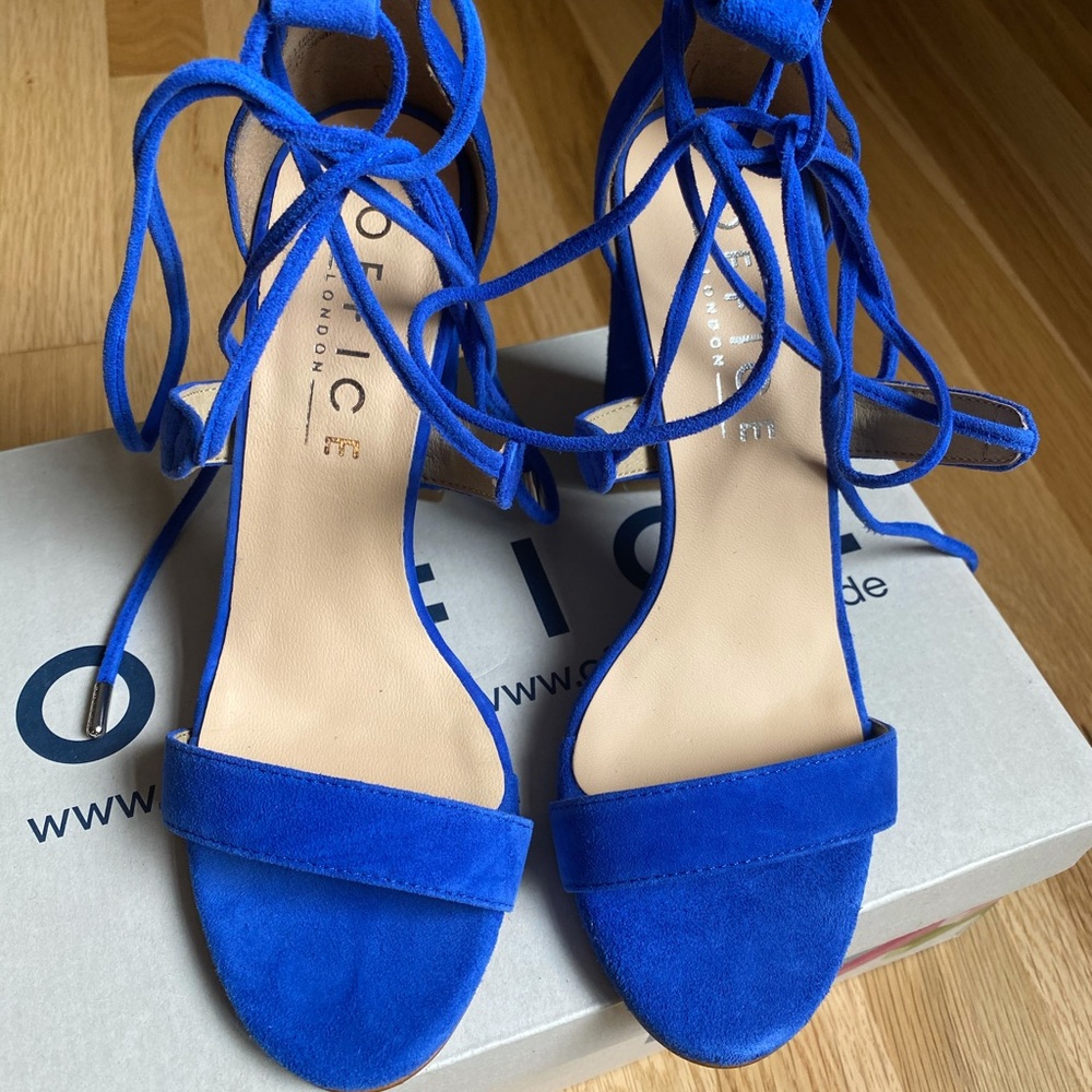 Topshop Office Hopper Blue Suede Leather Sandals